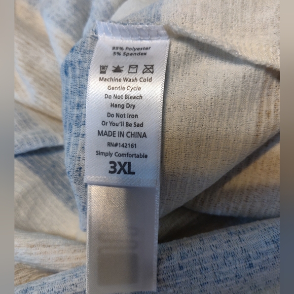 NWT 3XL LuLaRoe Rachael Sleeveless Top ZIPPER Beachy Colors Blue/Sand/White NEW - Picture 9 of 9